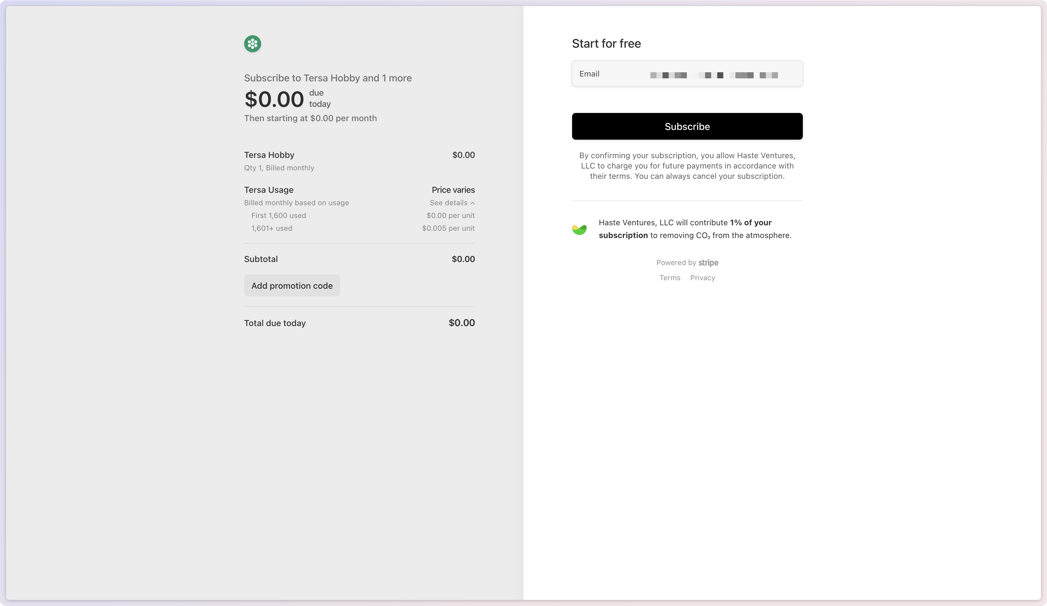 Stripe checkout