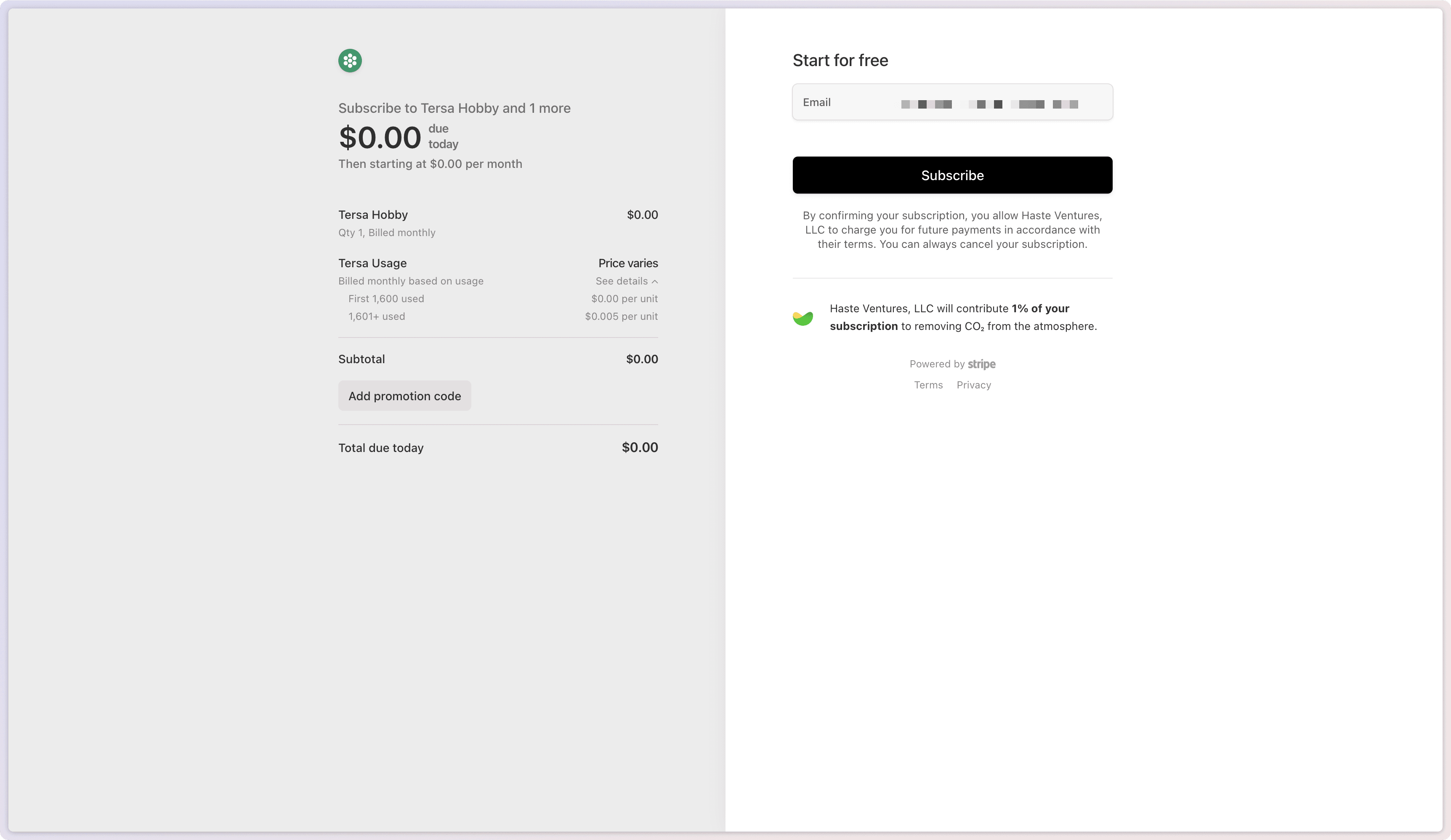 Stripe checkout